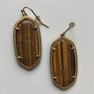 Kendra Scott- Elle Gold Drop Earrings in Brown